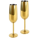 ECHTWERK Sekt-/Champagnerkelch aus Edelstahl Set (2tlg, gold)