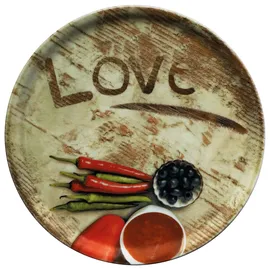 Mambocat 6er Set Pizzateller 33cm Flour 2x Olive + 2x Salami + 2x Lieblingspizza