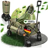 MaderaBlocks Bollerwagen OUTDOOR Bollerwagen faltbar 120 KG 120 L Hand-Wagen Camping Strand braun