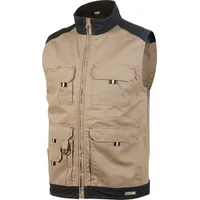 DASSY Zweifarbige Sommerweste, khaki/schwarz, XS