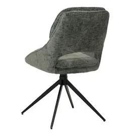 Mendler 2er-Set Esszimmerstuhl HWC-N73, Küchenstuhl, drehbar Auto-Return, Stoff/Textil Chenille (490g/m2) Öko-Tex ~ grün