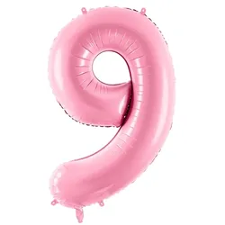 Folienballon Zahl 9 rosa
