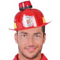 shoperama Feuerwehr-Helm mit Sirene Blinklicht und Ton Partyzubehör JGA Party Junggesellenabschied Kostüm-Zubehör