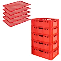 TSGPS Fleischkiste E2 mit Deckeln Fleischkiste Rot Fleischerkiste Fleischkisten