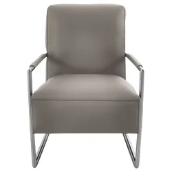 Cocktailsessel K+W KOMFORT & WOHNEN, grau (stahl), B:62cm H:77cm T:83cm, Sessel, mit bezogenen Armlehnen, Gestell in Metall Edelstahloptik