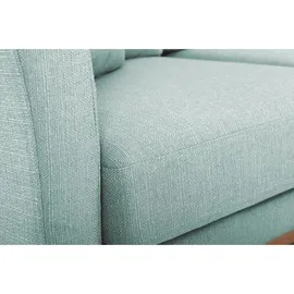 miliboo Eckcouch Polyester 2-Sitzer Lagunengrün