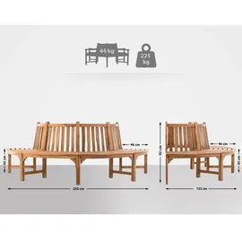 CLP Baumbank 250 x 92 x 125 cm Braun