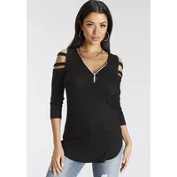 MELROSE 3/4-Arm-Shirt, 3/4-Ärmel, figurbetonte Passform, mit modischen Cut-Outs Melrose