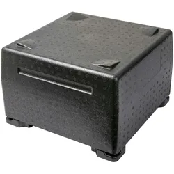 Thermo Future Box, für Kuchen, Torten, Isolierbox schwarz mit Abdeckhaube, 175 mm hoch, 21 Liter, robust, nachhaltig aus EPP