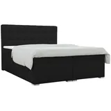 Deine Möbel 24 Boxbett, Schwarz Holzwerkstoff, H4 Höhe ca. 19 cm, 200x200 cm, Schlafzimmer, Betten, Boxspringbetten