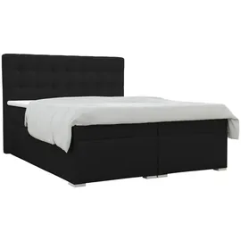 Deine Möbel 24 Boxbett, Schwarz Holzwerkstoff, H4 Höhe ca. 19 cm, 200x200 cm, Schlafzimmer, Betten, Boxspringbetten