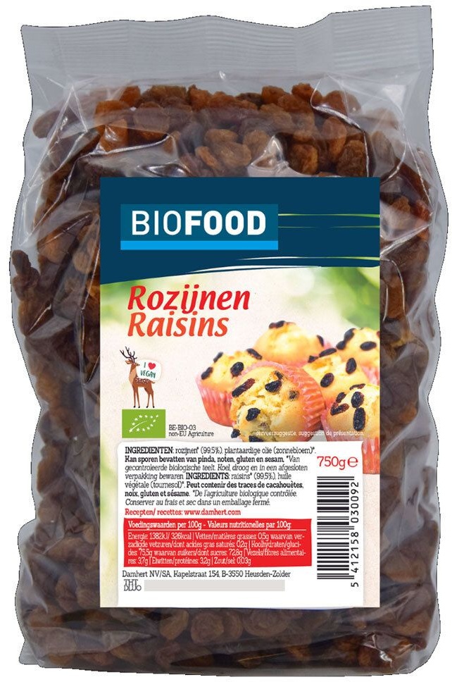 Biofood Raisins BIO 750 g Aliment