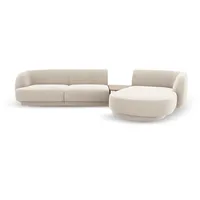 Micadoni Sofa Miley, modular mit Recamiere 3-Sitzer beige