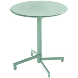 Oviala Gartenset 2 St. 1 Tisch und 2 Stühle  rund  UV-beständig  stapelbar  salbeigrün  2 St.