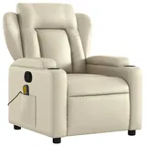 vidaXL Massagesessel Creme Kunstleder 94,5 x 100 x 0 cm Beige mit Fernbedienung