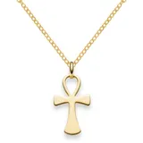HOPLO Kreuzanhänger Anhänger Kreuz 585 Gold mit Kette 2,6 mm 585 Gold, Made in Germany 55 cm Unisex