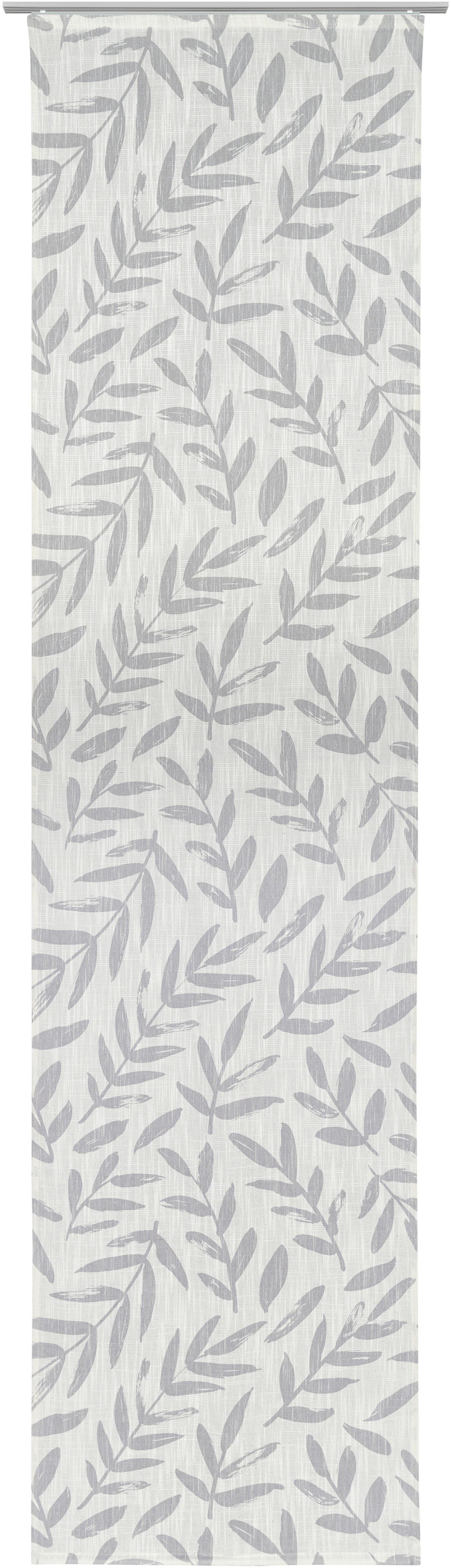 Flächenvorhang Blätter in Weiß/Beige ca. 60x245cm