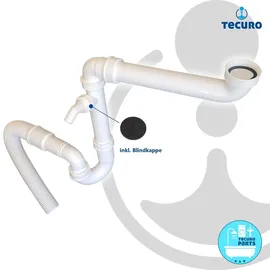 tecuro Raumspar - Spülen Siphon Geruchsverschluss flexibel Ablaufschlauch - tecuro