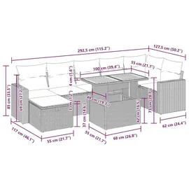vidaXL Garten-Lounge-Set 5-tlg. beige