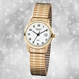 Regent Damen Herrenuhr gold Elegant Quarz Analoguhr URF886