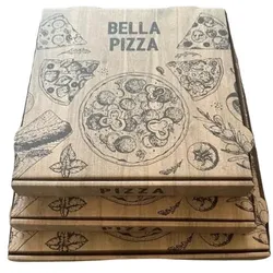 100 Pizzakartons Pizzaboxen aus Pappkarton 30x30x4cm Bella Pizza „FRANCIA“ Braun