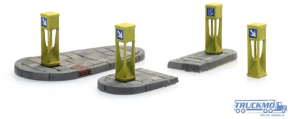 Artitec Fertigmodell Verkehrspoller (4x) und Verkehrsinseln (2x) 387.457