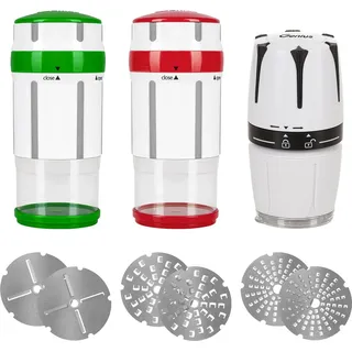 Genius Gewürzmühle Nicer Dicer Maestro mit 3 Größe Klingen 13-tlg. inkl. Knoblauchschneider G10
