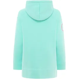 Zwillingsherz Hoodie Meer Strand Küste mit Kapuze, Pailletten-Schriftzug und aufgesticktem Anker-Motiv grün S/M (36/38)