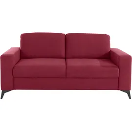 Home Affaire "Lolland", rot (bordeaux), B:183cm H:88cm T:88cm, Struktur imprägniert - feucht abwischbar (100% Polyester);Struktur Flausch (90% Polyester, 10% Polyamid);Luxus-Microfaser ALTARA NUBUCK (100% Polyester), Sofas, mit Federkern, auch mit