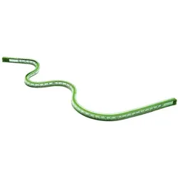 Kurvenlineal mit Teilung 50cm Flexibel, grün, biegsam,