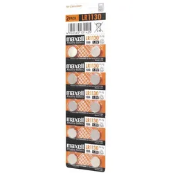 Maxell Packung mit 10 Alkaline-Knopfzellenbatterien Lr1130 1,5 V