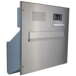 XXL Edelstahl Kamera Mauerdurchwurf Briefkasten - Tiefe 23-38 cm - D-241