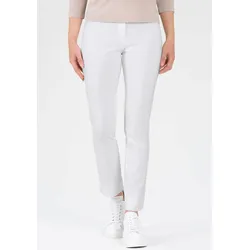Stretch-Hose STEHMANN "INA", Damen, Gr. 46, N-Gr, weiß, Web, Obermaterial: 72% Viskose, 25% Polyamid, 3% Elasthan, unifarben, casual, figurbetont knöchellang, Hosen, mit Stretch
