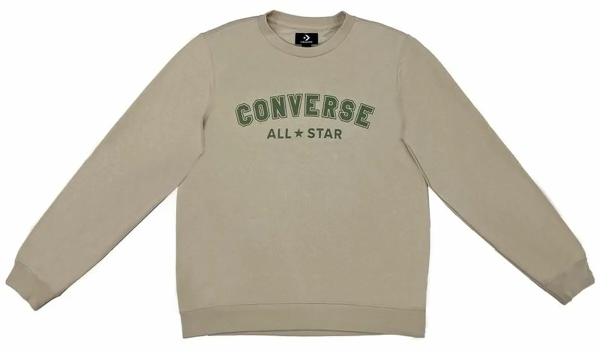 Herren Sweater ohne Kapuze Converse Classic Fit All Star Single Screen Braun - S