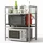 DanDiBo Ambiente DanDiBo Verstellbares Mikrowellenregal Edelstahl 3 Stufig 40-64 cm Mikrowellen Regal 96686 Stehend Mikrowellenständer Küchenregal