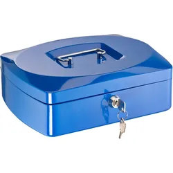 ALCO Geldkassette Stahlblech mit Schloss 255x200x90mm blau