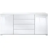 Vladon Faro V2 166,5 x 75,5 x 35 cm Weiß matt / Weiß Hochglanz