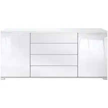Vladon Faro V2 166,5 x 75,5 x 35 cm Weiß matt / Weiß Hochglanz