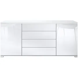 Vladon Faro V2 166,5 x 75,5 x 35 cm Weiß matt / Weiß Hochglanz