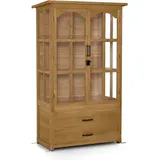 Mcombo - m Gartenschrank Gartenhaus Holz Wetterfest, Geräteschrank Gerätehaus Outdoor, für Außenbereich Balkon Terrasse, Gartenhütte mit 2 Bewegliche