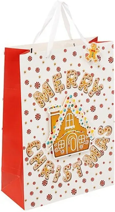 Große Geschenktasche mit Lebkuchenmotiv