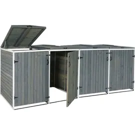 MCW Mülltonnenverkleidung H74 126 x 98 cm grau-weiß