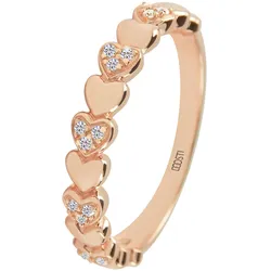 Trauring DOOSTI "Schmuck Geschenk Silber 925 Trauring Ehering Partnerring LIEBE" Gr. 52, rosa (roségoldfarben), Fingerringe, Damen, 52, Silber 925 (Sterlingsilber), mit Zirkonia (synth.)