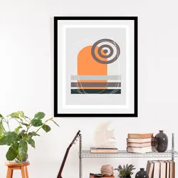 queence Bild »Fia«, Abstrakt-Kunst-Figuren, (1 St.), gerahmt queence Farbe Rahmen: schwarz + Farbe Bild(er): orange