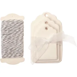 Glorex  Papier-Etiketten Anhänger 5-8 x 3-5cm 15 Stück