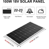 Monokristallines Solarpanel 18V 100W – für Zuhause, Camping, Notstrom