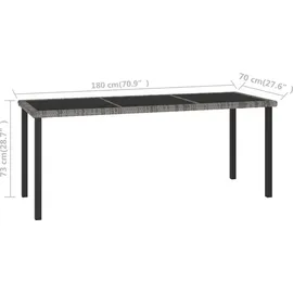vidaXL Garten-Essgruppe 9-tlg. Grau