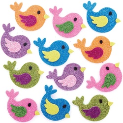 Glitzer Sticker "Vogel" 100 Stück  (pro Set 100) Bastelbedarf Verzierung & Dekorationen