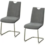 Hti-Living Schwingstuhl Polyester grau 2er Set