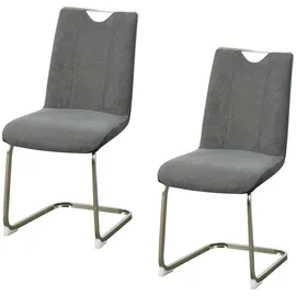 Hti-Living Schwingstuhl Polyester grau 2er Set
